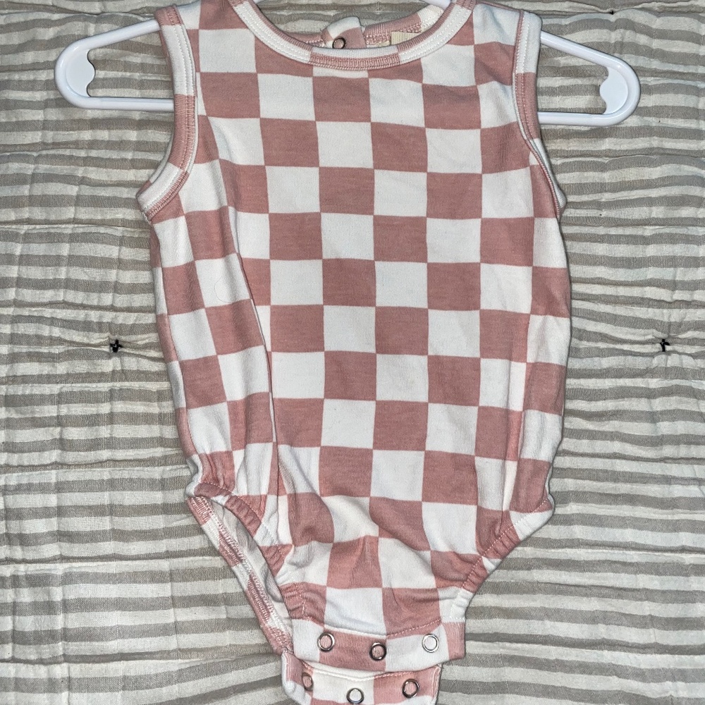 Spearmint Love checker bubble romper